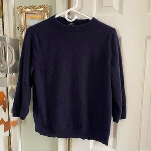 Talbots 100% Pure Cashmere Navy 3/4 Length Sweater Size Women’s XL Petite